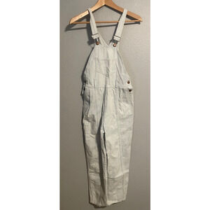 Vintage Round House Bib Overalls Youth Size 14 Blue Hickory Stripe Made USA 80s